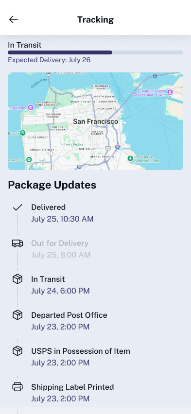 Final USPS tracking screen